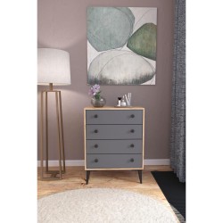 Συρταριέρα  AMARI Δρυς/Ανθρακί Μοριοσανίδα 72x43x96cm Συρταριέρα  AMARI Δρυς/Ανθρακί Μοριοσανίδα 72x43x96cm