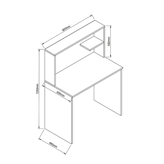 Γραφείο Με Ράφια  DIALLO Δρυς Μοριοσανίδα 150x50x123cm