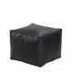 Πουφ BAHITI Μαύρο Δέρμα 45x45x33cm Πουφ BAHITI Μαύρο Δέρμα 45x45x33cm