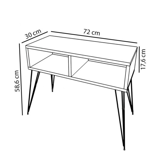 Έπιπλο Τηλεόρασης  AMARA Καρυδί Μοριοσανίδα/Μέταλλο 72x30x58.6cm