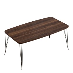 Τραπεζάκι Σαλονιού  FEMI Καρυδί Μοριοσανίδα/Μέταλλο 50x90x40cm