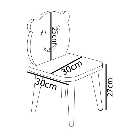 Τραπεζάκι Παιδικό  AMAHLE Με Κάθισμα Μπλε MDF/Ξύλο 46x50x42cm