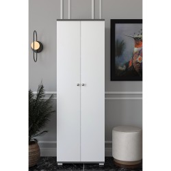 Ντουλάπι  ROSELINE Λευκό/Ανθρακί Μοριοσανίδα 50x30x183cm Ντουλάπι  ROSELINE Λευκό/Ανθρακί Μοριοσανίδα 50x30x183cm