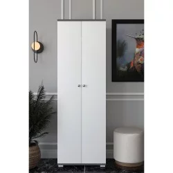 Ντουλάπι  ROSELINE Λευκό/Ανθρακί Μοριοσανίδα 50x30x183cm