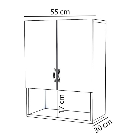 Ντουλάπι Μπάνιου SAMENTHA Λευκό Μοριοσανίδα 55x30x70cm Ντουλάπι Μπάνιου SAMENTHA Λευκό Μοριοσανίδα 55x30x70cm