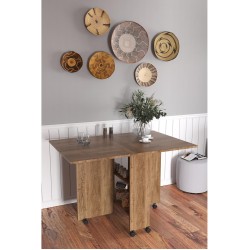 Τραπεζάκι Πτυσσόμενο  Με Ροδάκια STANLEY Καρυδί Μοριοσανίδα 120x80x73cm Τραπεζάκι Πτυσσόμενο  Με Ροδάκια STANLEY Καρυδί Μοριοσανίδα 120x80x73cm