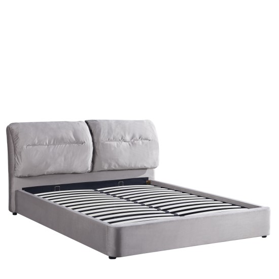 Κρεβάτι Διπλό ACAENA Γκρι Βελούδο 224x182.5x97cm (Στρώμα 160x200cm) Κρεβάτι Διπλό ACAENA Γκρι Βελούδο 224x182.5x97cm (Στρώμα 160x200cm)
