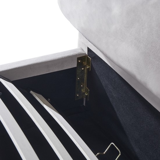 Κρεβάτι Διπλό ACAENA Γκρι Βελούδο 224x182.5x97cm (Στρώμα 160x200cm) Κρεβάτι Διπλό ACAENA Γκρι Βελούδο 224x182.5x97cm (Στρώμα 160x200cm)