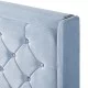 Κρεβάτι Διπλό  ANNONA Γαλάζιο Βελούδο 217x175x117.5cm (Στρώμα 160x200cm)