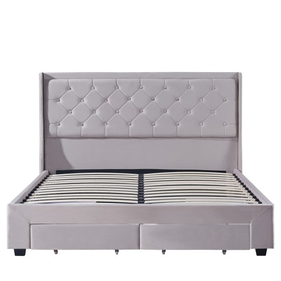 Κρεβάτι Διπλό ANNONA Ivory Βελούδο 217x175x117.5cm (Στρώμα 160x200cm) Κρεβάτι Διπλό ANNONA Ivory Βελούδο 217x175x117.5cm (Στρώμα 160x200cm)
