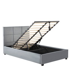 Κρεβάτι Μονό  CLOUDREST Γκρι Ύφασμα 214x127.5x109cm (Στρώμα 120x200cm)