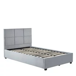 Κρεβάτι Μονό  CLOUDREST Γκρι Ύφασμα 214x127.5x109cm (Στρώμα 120x200cm)