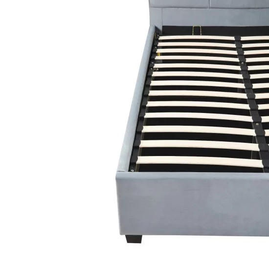 Κρεβάτι Μονό  CLOUDREST Γκρι Ύφασμα 214x127.5x109cm (Στρώμα 120x200cm)