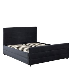 Κρεβάτι Διπλό  SLEEPSUIT Μαύρο Ύφασμα 218x172x118cm (Στρώμα 160x200cm) Κρεβάτι Διπλό  SLEEPSUIT Μαύρο Ύφασμα 218x172x118cm (Στρώμα 160x200cm)