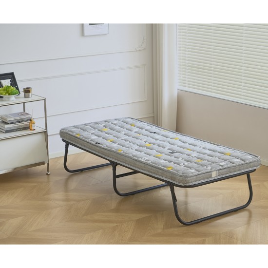 Κρεβάτι Σπαστό  FLEXREST Με Στρώμα Πάχους 12cm Μαύρο Μέταλλο 180x80x33cm