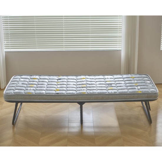 Κρεβάτι Σπαστό  FLEXREST Με Στρώμα Πάχους 12cm Μαύρο Μέταλλο 180x80x33cm