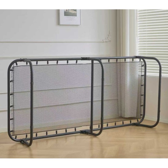 Κρεβάτι Σπαστό  FLEXREST Με Στρώμα Πάχους 12cm Μαύρο Μέταλλο 180x80x33cm