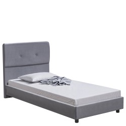 Κρεβάτι Μονό  TAMAHAWK Γκρι Ύφασμα Για Στρώμα 90x200cm