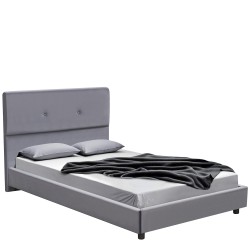 Κρεβάτι Ημίδιπλο  TAMAHAWK Γκρι Ύφασμα Για Στρώμα 120x200cm