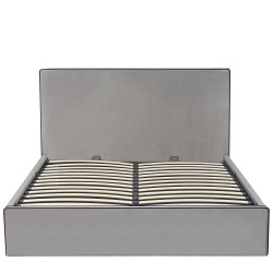 Κρεβάτι Υπέρδιπλο  WICHITA Γκρι Ύφασμα Για Στρώμα 160x200cm