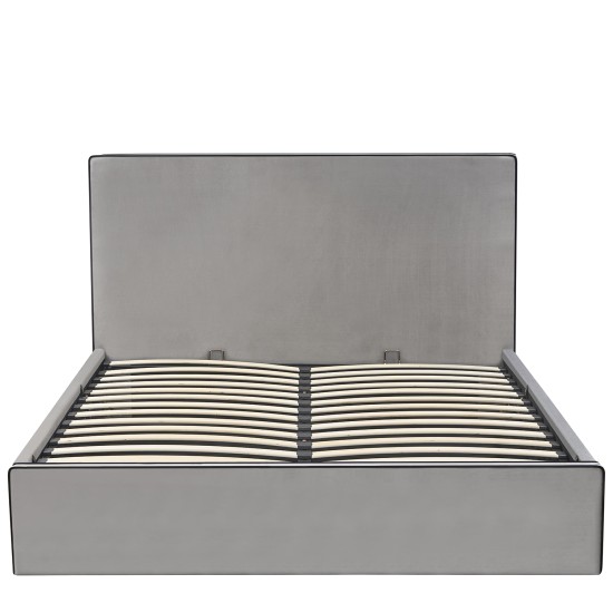 Κρεβάτι Υπέρδιπλο  WICHITA Γκρι Ύφασμα Για Στρώμα 160x200cm