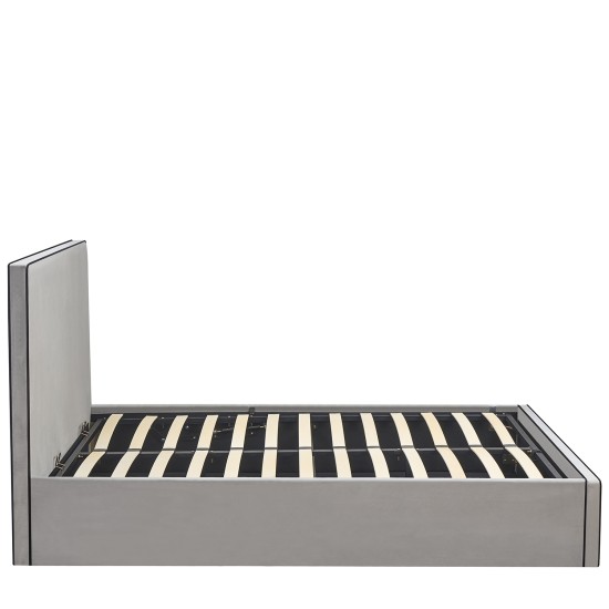 Κρεβάτι Υπέρδιπλο  WICHITA Γκρι Ύφασμα Για Στρώμα 160x200cm