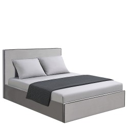 Κρεβάτι Υπέρδιπλο  WICHITA Γκρι Ύφασμα Για Στρώμα 160x200cm