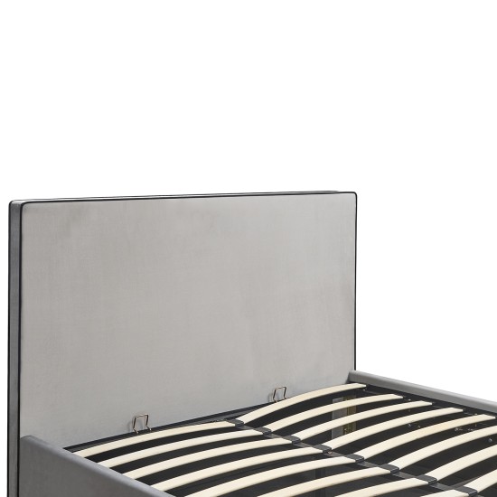 Κρεβάτι Υπέρδιπλο  WICHITA Γκρι Ύφασμα Για Στρώμα 160x200cm