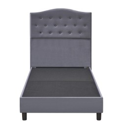 Κρεβάτι Μονό  JUNIPER Γκρι Ύφασμα Για Στρώμα 90x200cm