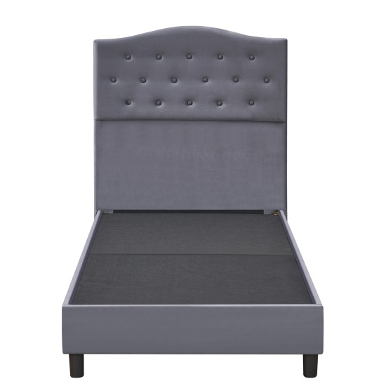 Κρεβάτι Μονό  JUNIPER Γκρι Ύφασμα Για Στρώμα 90x200cm