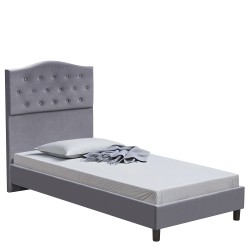 Κρεβάτι Μονό  JUNIPER Γκρι Ύφασμα Για Στρώμα 90x200cm