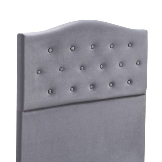 Κρεβάτι Μονό  JUNIPER Γκρι Ύφασμα Για Στρώμα 90x200cm