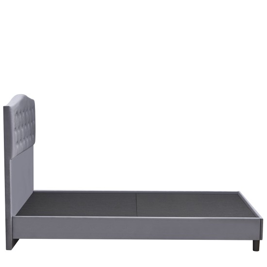 Κρεβάτι Ημίδιπλο  JUNIPER Γκρι Ύφασμα Για Στρώμα 120x200cm