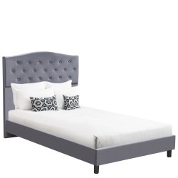 Κρεβάτι Ημίδιπλο  JUNIPER Γκρι Ύφασμα Για Στρώμα 120x200cm