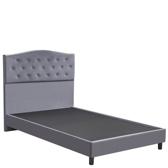 Κρεβάτι Ημίδιπλο  JUNIPER Γκρι Ύφασμα Για Στρώμα 120x200cm