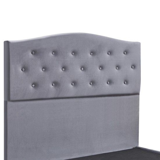 Κρεβάτι Ημίδιπλο  JUNIPER Γκρι Ύφασμα Για Στρώμα 120x200cm