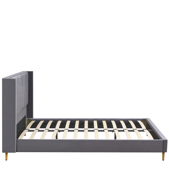 Κρεβάτι Υπέρδιπλο  SEDONA Γκρι Ύφασμα Για Στρώμα 160x200cm