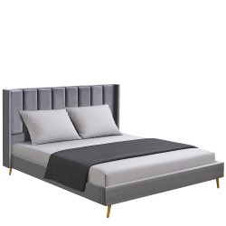 Κρεβάτι Υπέρδιπλο  SEDONA Γκρι Ύφασμα Για Στρώμα 160x200cm