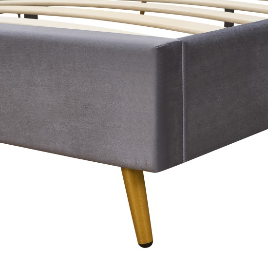 Κρεβάτι Υπέρδιπλο  SEDONA Γκρι Ύφασμα Για Στρώμα 160x200cm