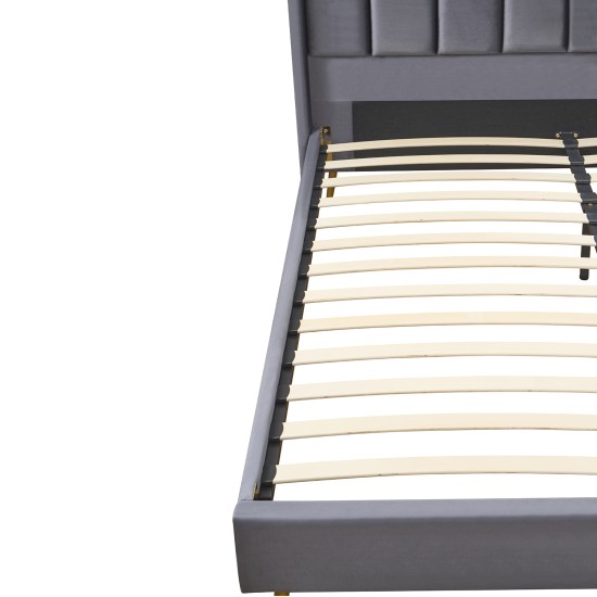 Κρεβάτι Υπέρδιπλο  SEDONA Γκρι Ύφασμα Για Στρώμα 160x200cm