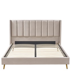 Κρεβάτι Υπέρδιπλο  SEDONA Μπεζ Ύφασμα Για Στρώμα 160x200cm