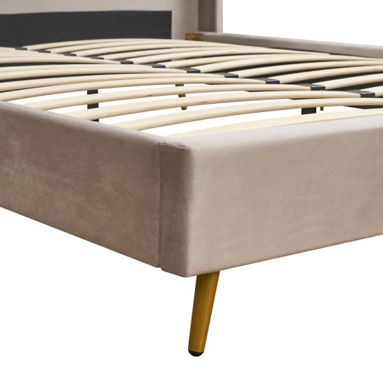 Κρεβάτι Υπέρδιπλο  SEDONA Μπεζ Ύφασμα Για Στρώμα 160x200cm