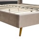 Κρεβάτι Υπέρδιπλο  SEDONA Μπεζ Ύφασμα Για Στρώμα 160x200cm