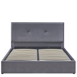 Κρεβάτι Υπέρδιπλο  YUMA Γκρι Ύφασμα Για Στρώμα 160x200cm