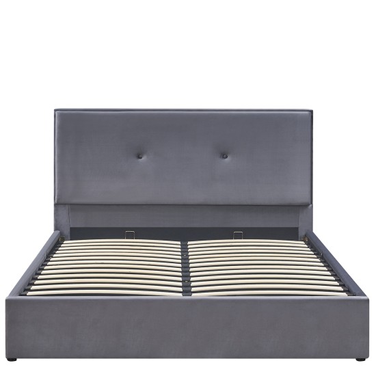 Κρεβάτι Υπέρδιπλο  YUMA Γκρι Ύφασμα Για Στρώμα 160x200cm