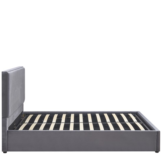 Κρεβάτι Υπέρδιπλο  YUMA Γκρι Ύφασμα Για Στρώμα 160x200cm