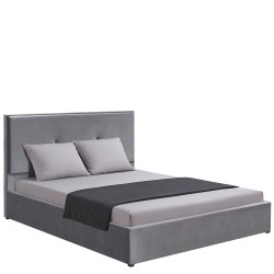 Κρεβάτι Υπέρδιπλο  YUMA Γκρι Ύφασμα Για Στρώμα 160x200cm