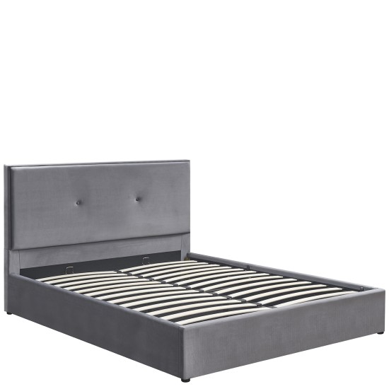 Κρεβάτι Υπέρδιπλο  YUMA Γκρι Ύφασμα Για Στρώμα 160x200cm