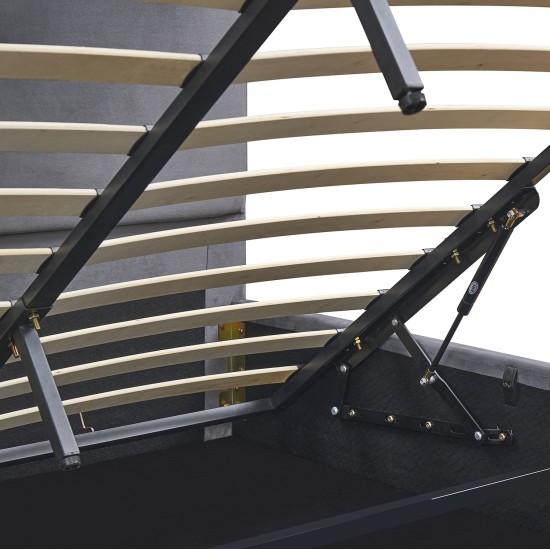 Κρεβάτι Υπέρδιπλο  YUMA Γκρι Ύφασμα Για Στρώμα 160x200cm