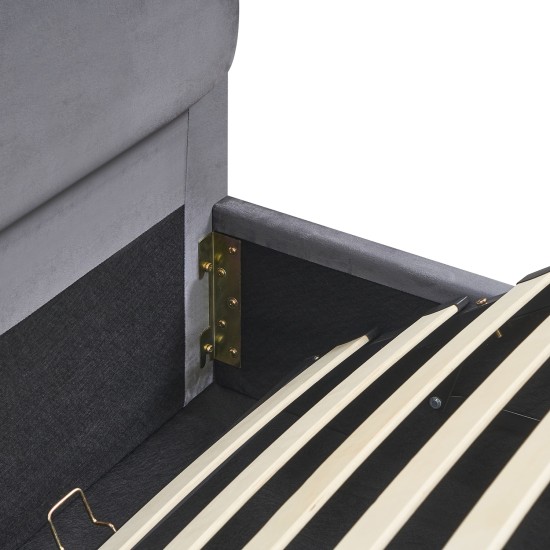 Κρεβάτι Υπέρδιπλο  YUMA Γκρι Ύφασμα Για Στρώμα 160x200cm